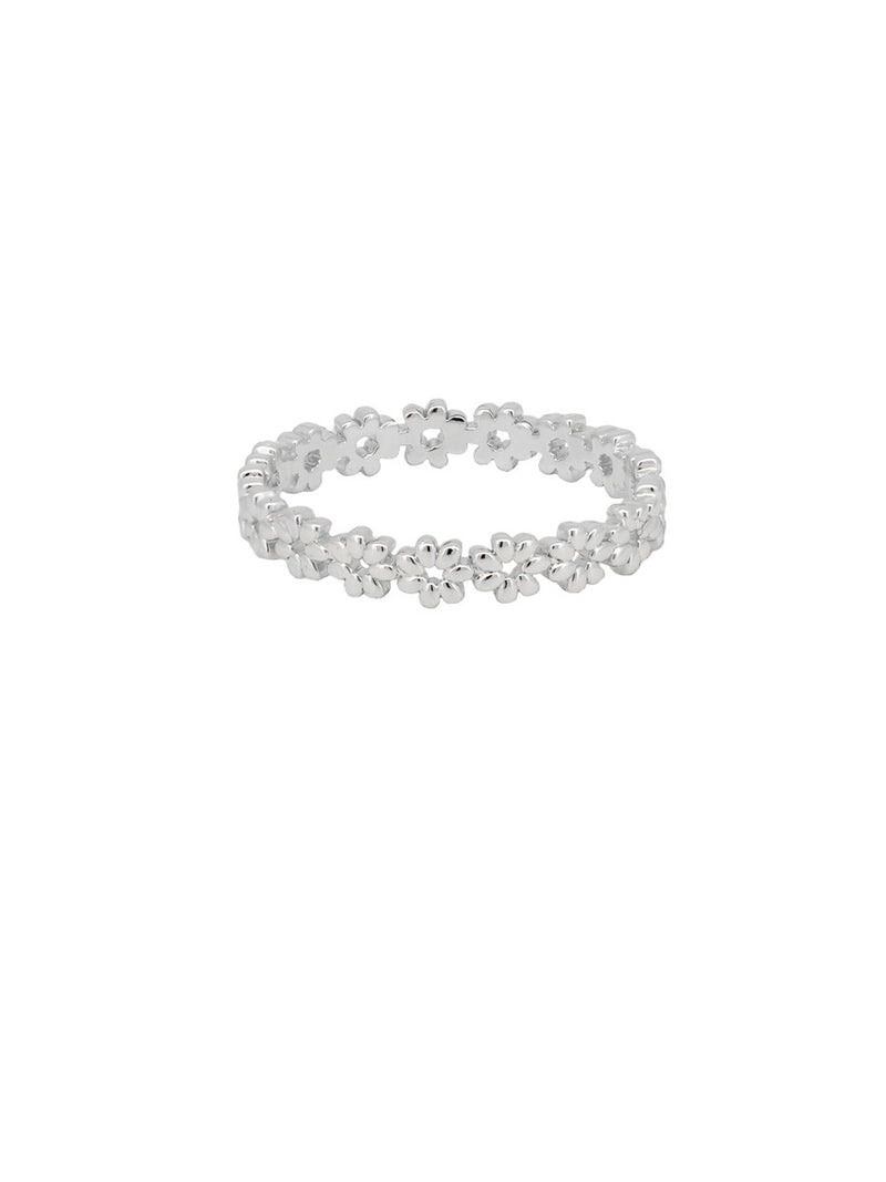Silver Mini Daisy Chain Band Ring