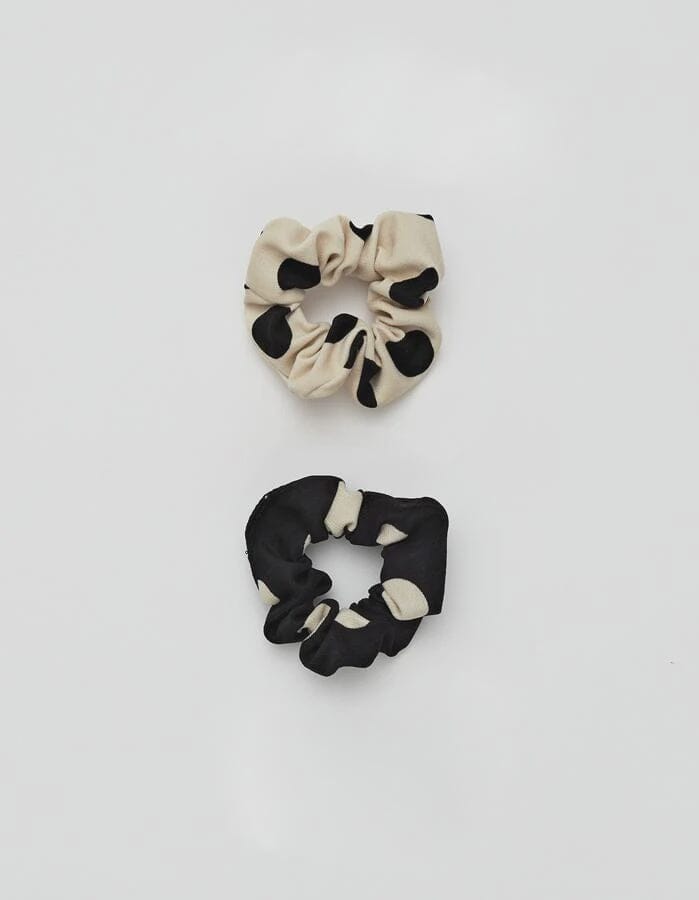 S + G Black and White Spot Scrunchies - Set of 2