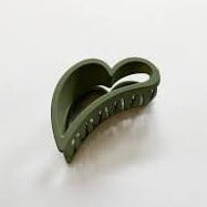 S + G Hair Claw Clip - Green Heart