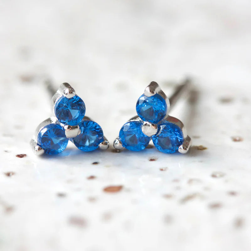 Birthstone Studs  - Silver