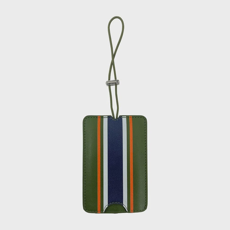 Striped Luggage Tag - Olive