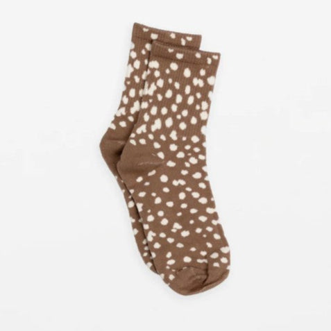 S + G Socks - Dotty Taupe & White