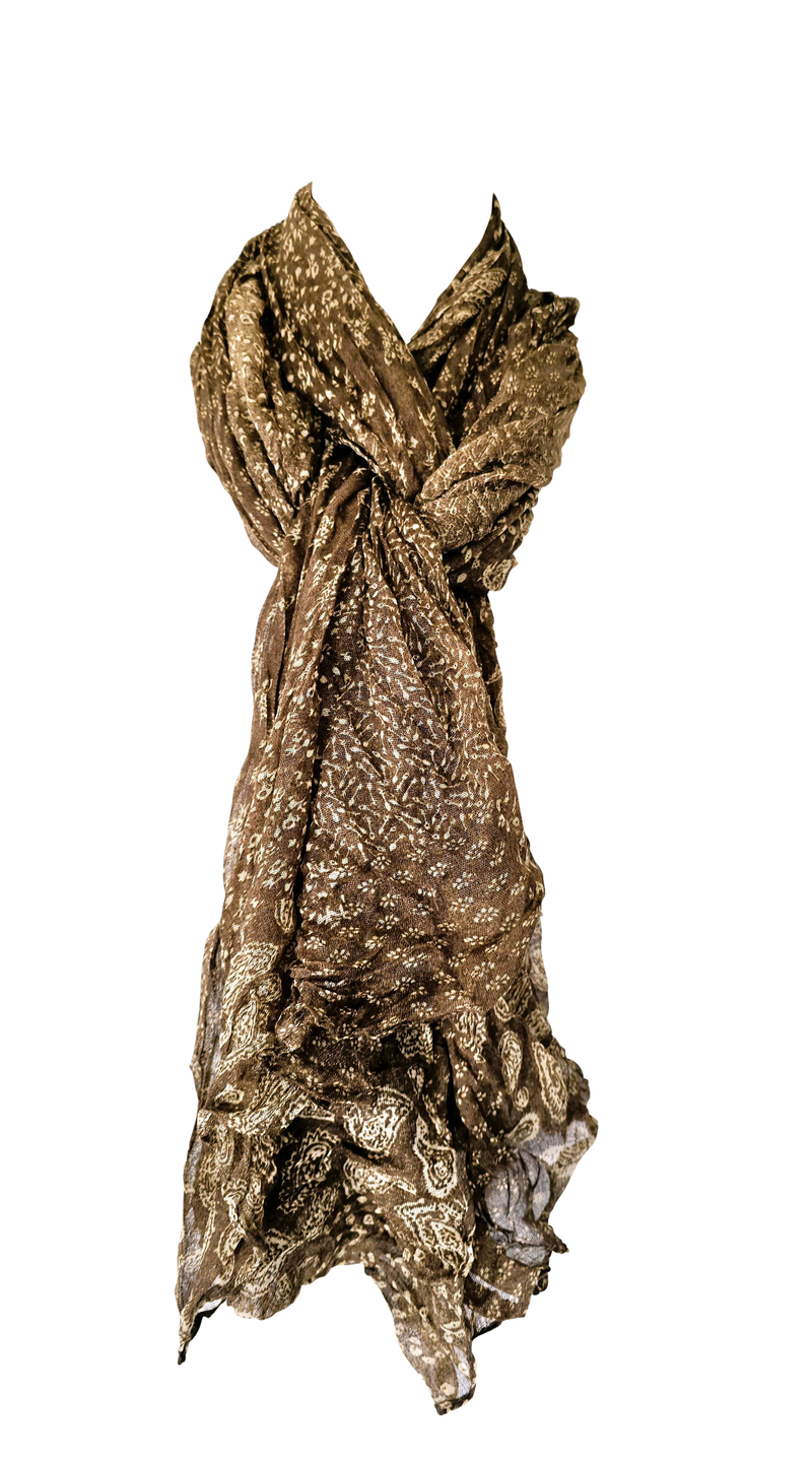 Cotton Hemp Scarf - Botanic Mocha