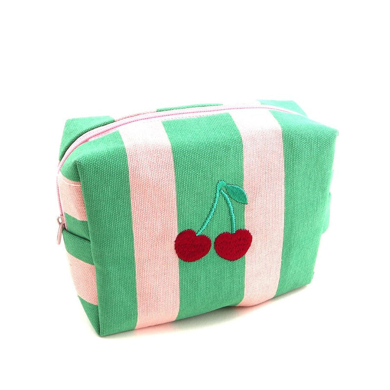 Green Cherry Cosmetic Bag