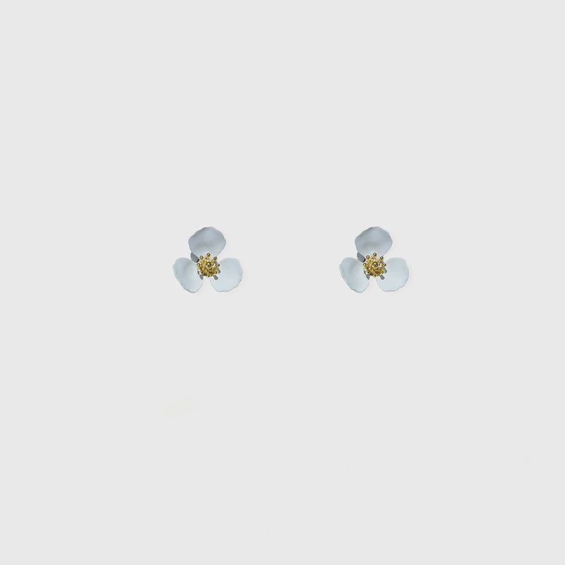 Petal Flower Earrings - Snow White