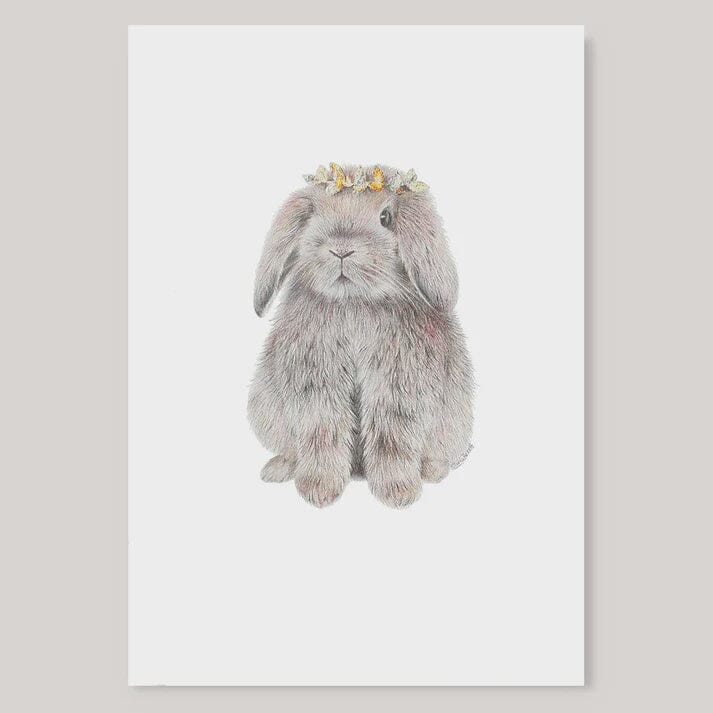 Wreath Bunny - A4 Print Art - other Olivia Bezett 