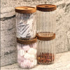Borosilicate glass jar with wooden lid