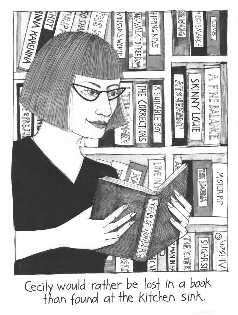 Cecily Lost in a Book Lens Cloth Cecily Lost in a Book Lens Cloth