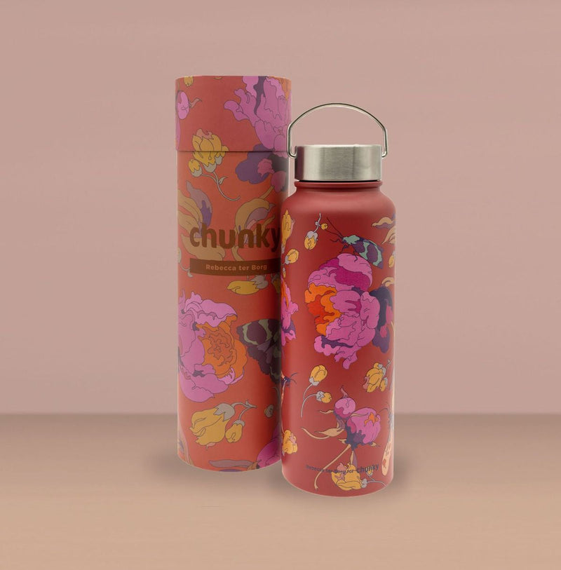 Chunky Cylinder Drink Bottle - Blossom Burst