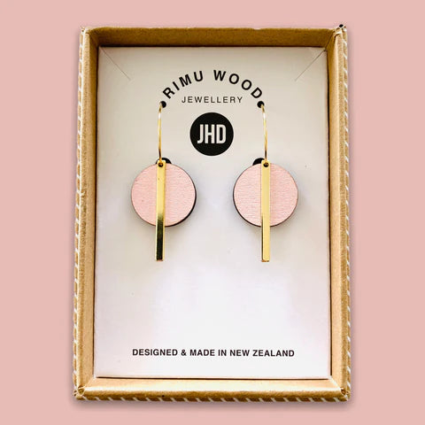 Circle Bar Earrings - Gold