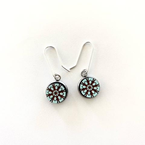 Circle Lace Earrings - Sterling Silver