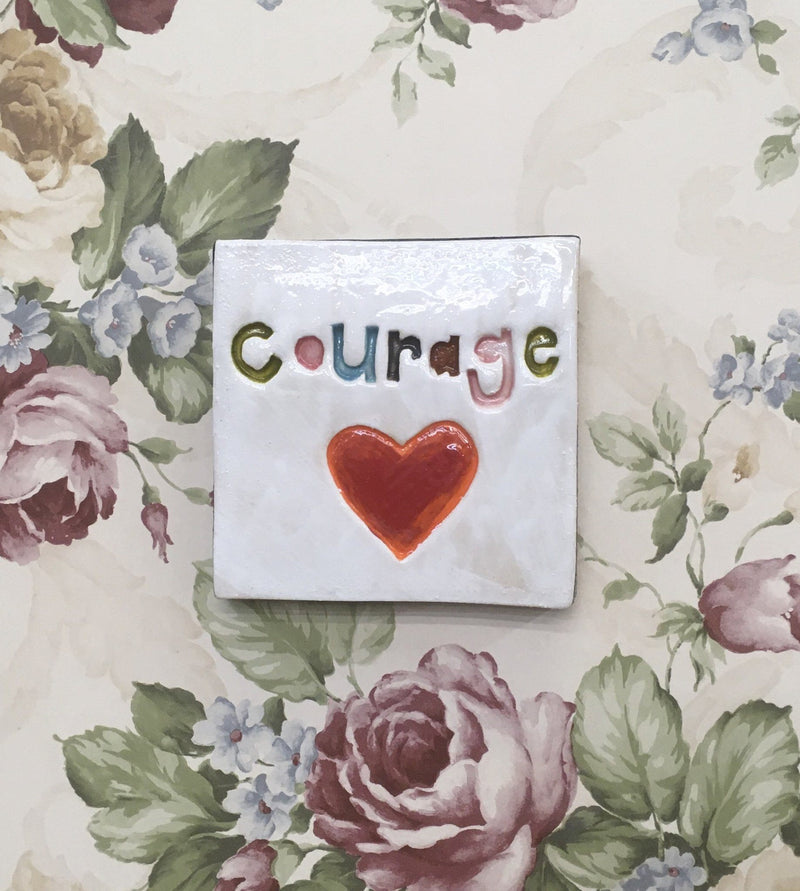 Courage Rainbow square tile