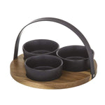 Dip Bowls with Acacia Tray Set