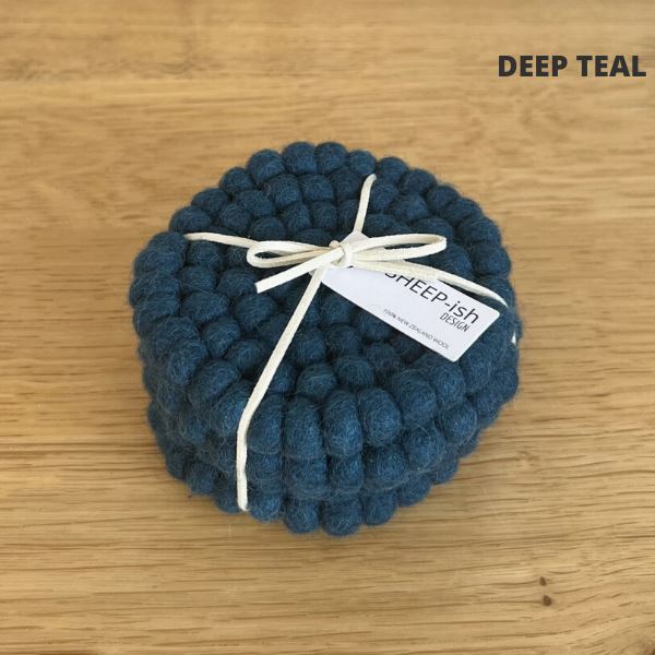 Felt ball Coasters - set of 4