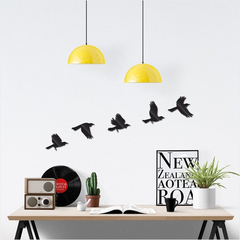 Flying  Flock Of Tui - Black