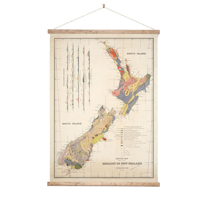 Geology Map of New Zealand Wall Chart