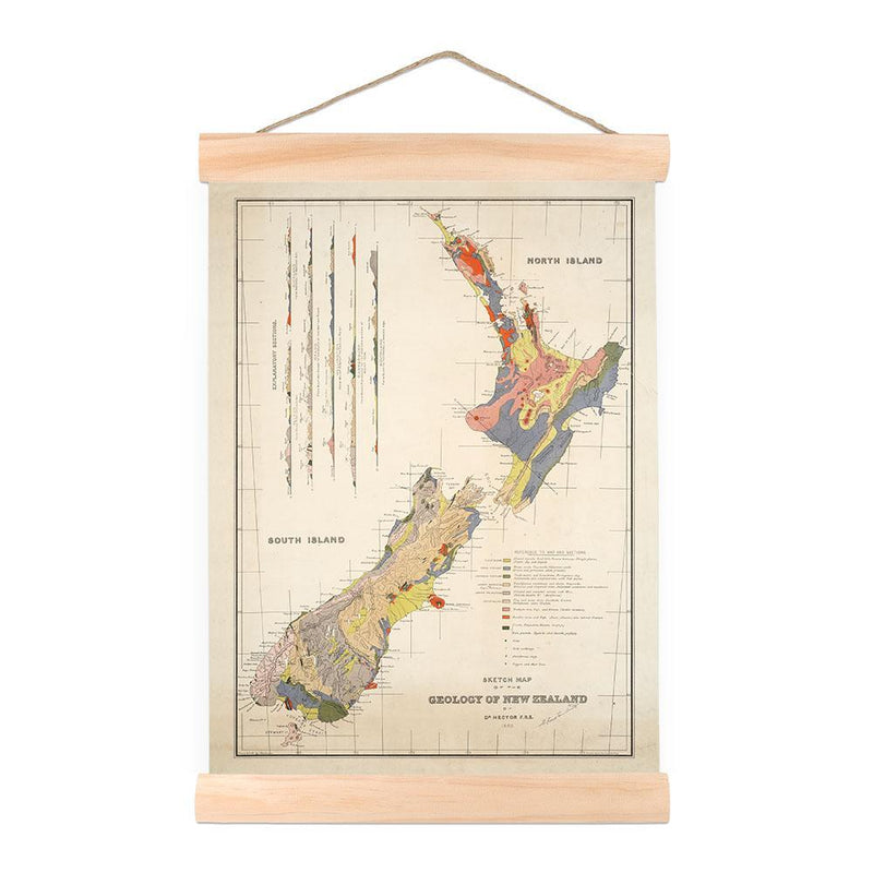 Geology Map of New Zealand Wall Chart