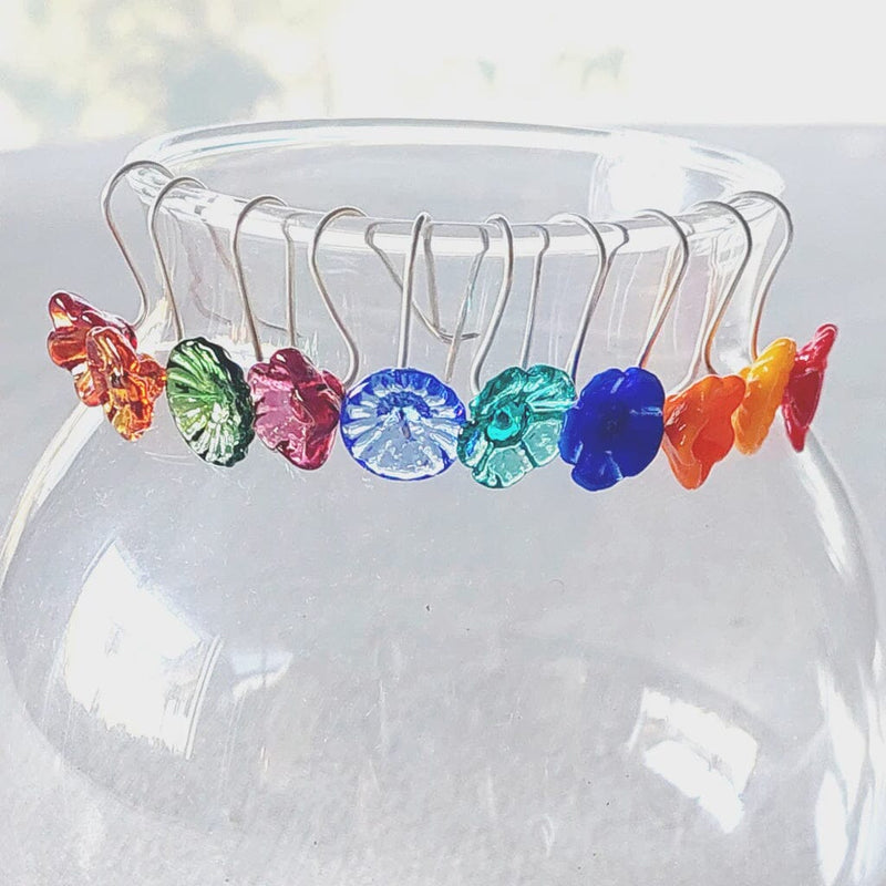 Glass Floral Drop Earrings