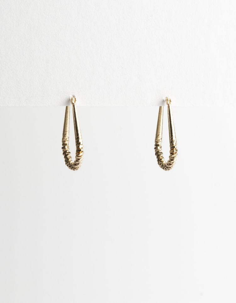 Gold Bead Hoop Earrings