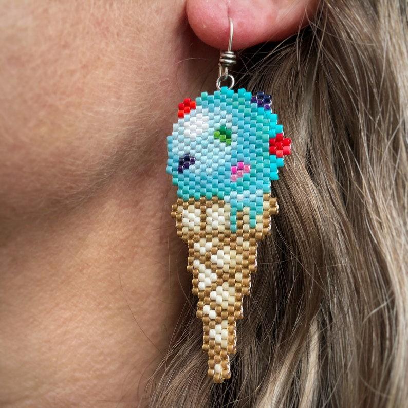 Handmade Bead Earrings - Ice Cream