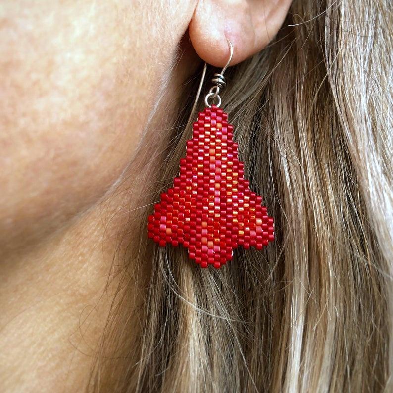 Handmade Bead Earrings - Jet Planes