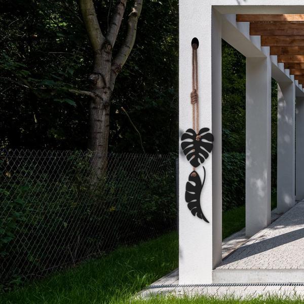 Hanging Monstera Leaves - steel wall art