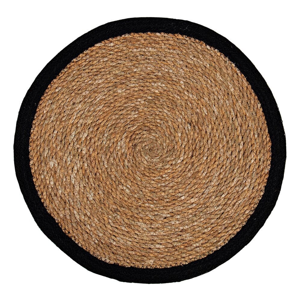 Jute Round Placemat Black Border Industria Store