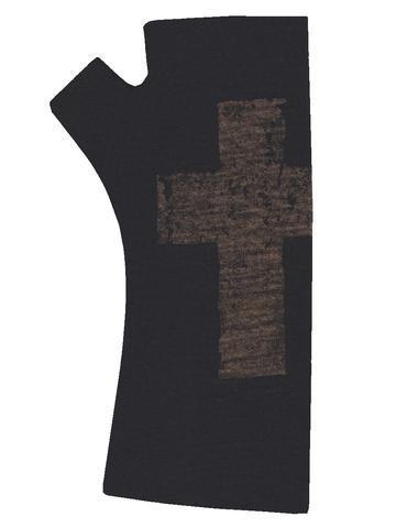 Kate Watts Merino Gloves - Black cross
