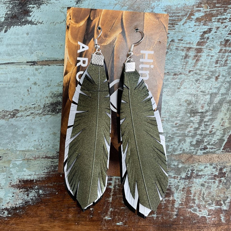Kereru Feather Earrings  - 3 layer