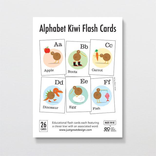 Kiwiana Alphabet flash cards