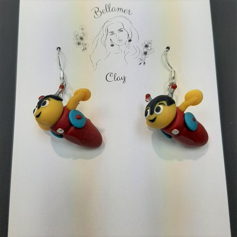 Kiwiana clay earrings - Buzzy bees