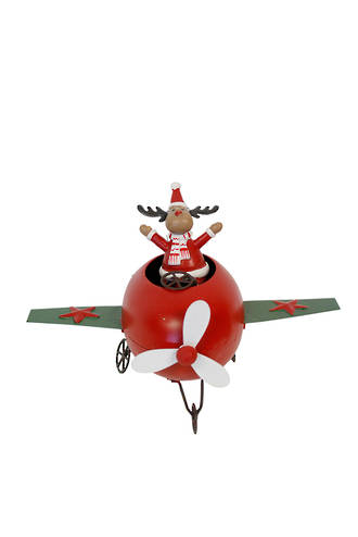 Metal Plane w/Santa