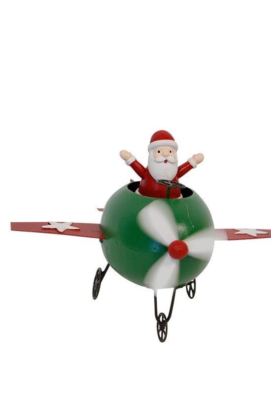 Metal Plane w/Santa