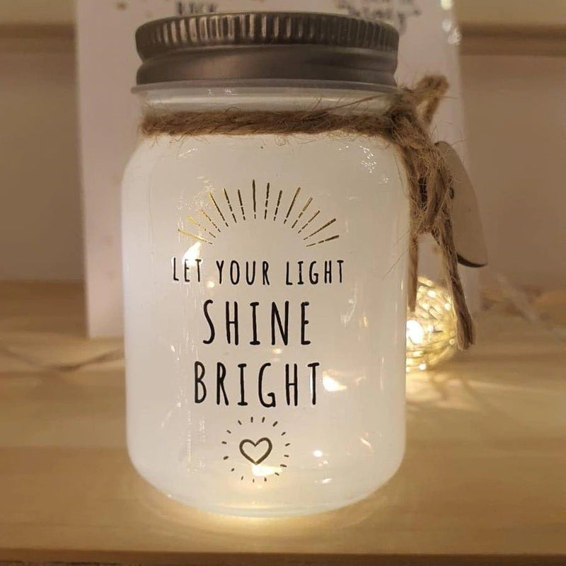 Mini message sparkle jar - Let your light shine bright