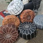 Moroccan Leather Poufs