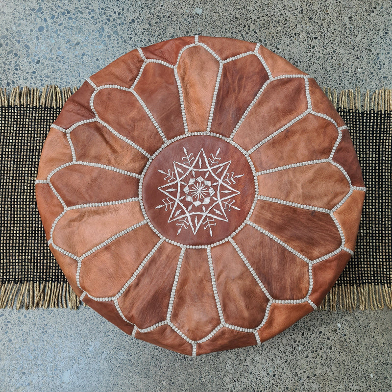 Moroccan Leather Poufs