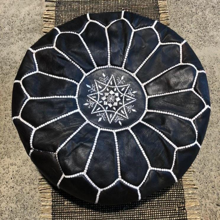 Moroccan Leather Poufs