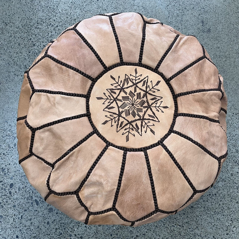 Moroccan Leather Poufs