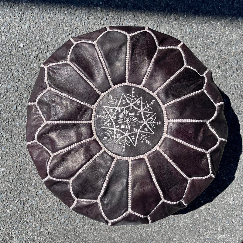 Moroccan Leather Poufs