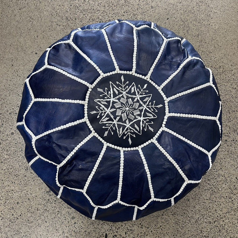 Moroccan Leather Poufs