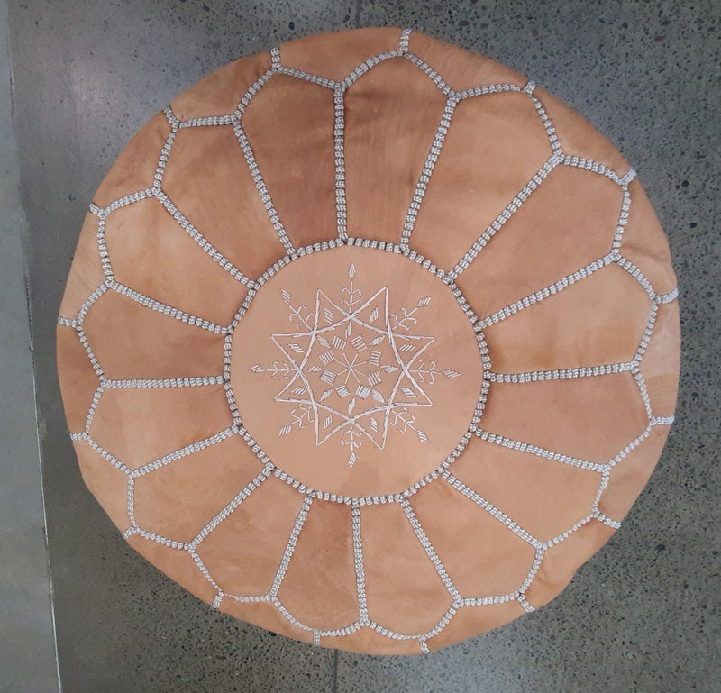 Moroccan Leather Poufs