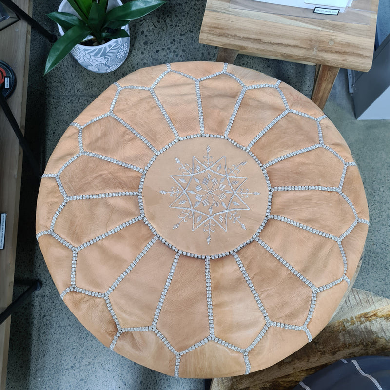 Moroccan Leather Poufs