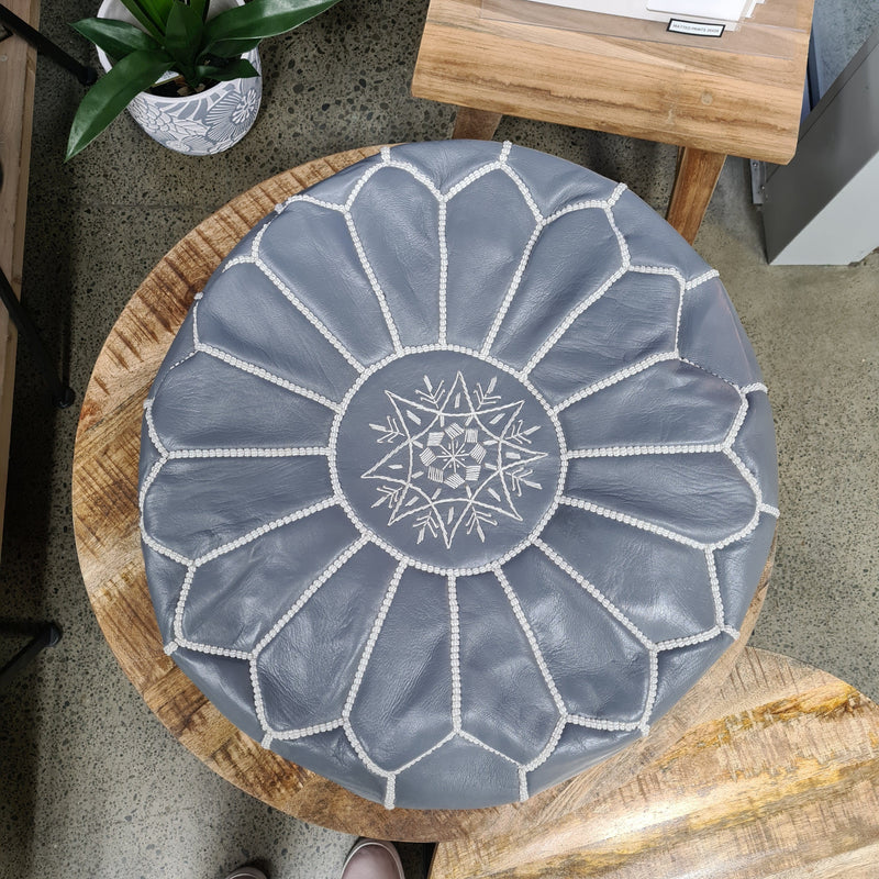 Moroccan Leather Poufs
