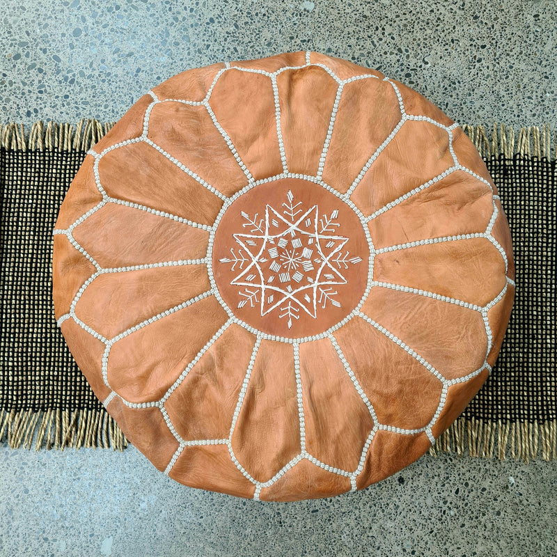 Moroccan Leather Poufs