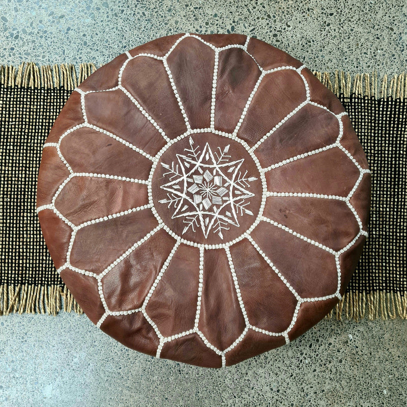 Moroccan Leather Poufs