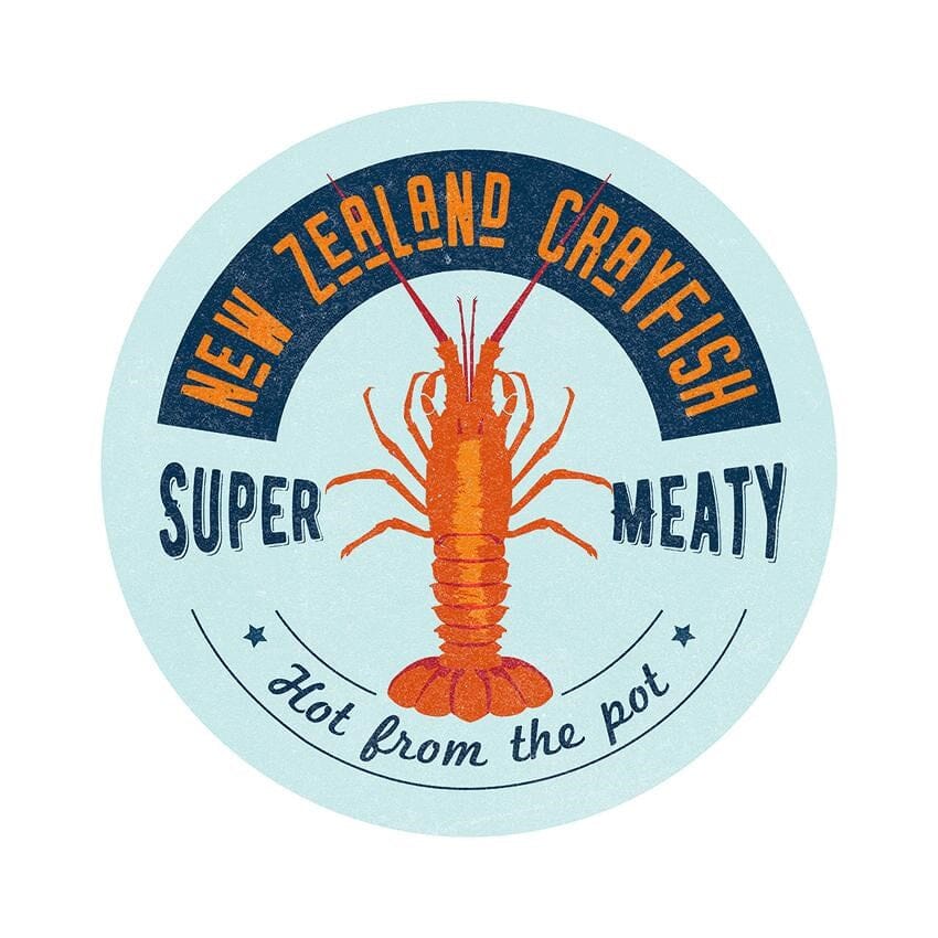 NZ Seafood Crayfish Ceramic Coaster