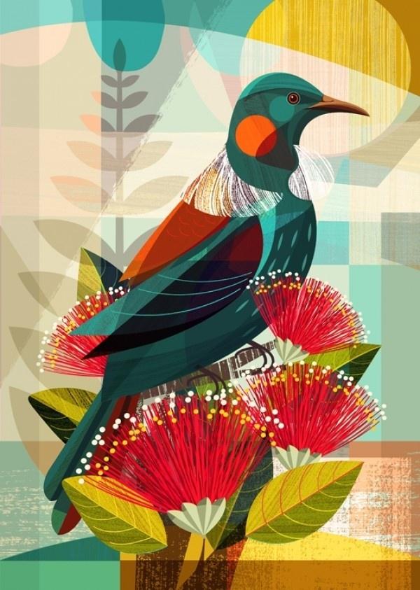 NZ Tui in Pohutukawa - Ellen Giggenbach