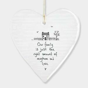 Porcelain Hanging Heart - Our Family is...