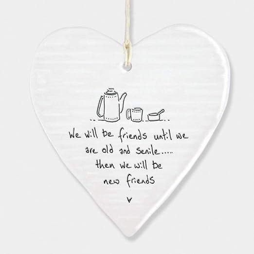 Porcelain Hanging Heart - Old and Senile