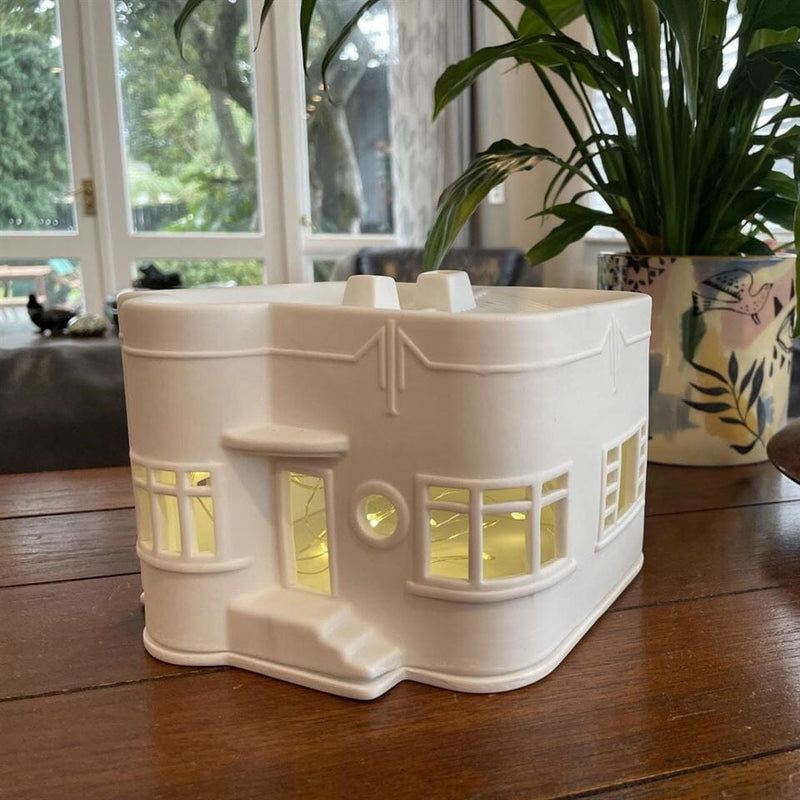 Porcelain Tealight - Art Deco House